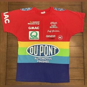 VTG 1997 Jeff Gordon Chase Race Wear Dupont NASCAR Racing T-Shirt Mens M Rainbow